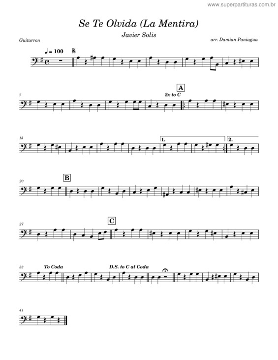 Partitura da música Se Te Olvida v.3