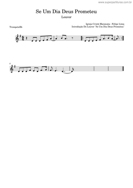 Partitura da música Se Um Dia Deus Prometeu v.2