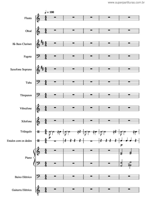 Partitura da música Sei Lá Eu