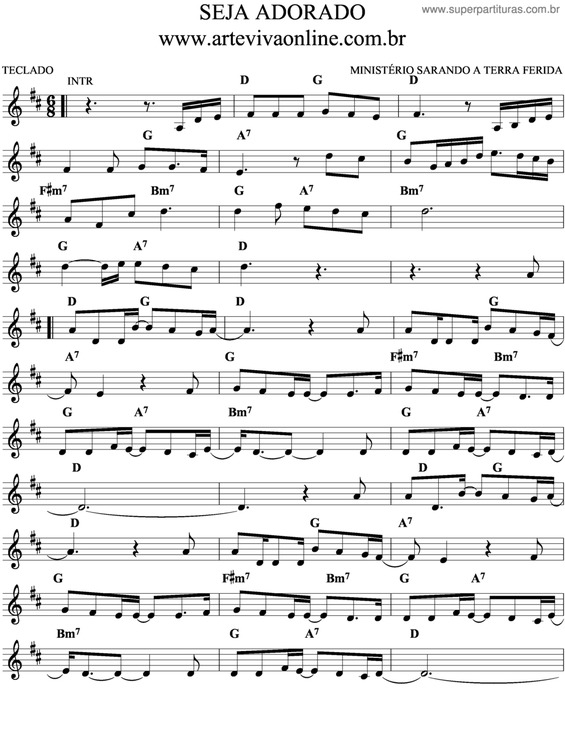 Partitura da música Seja Adorado