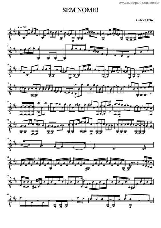 Partitura da música Sem Nome v.2