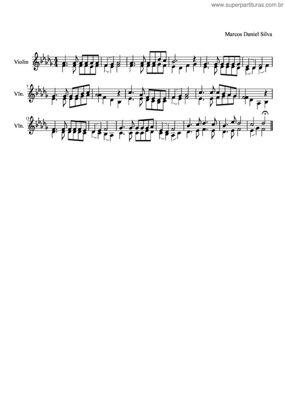 Partitura da música Sem Nome v.3