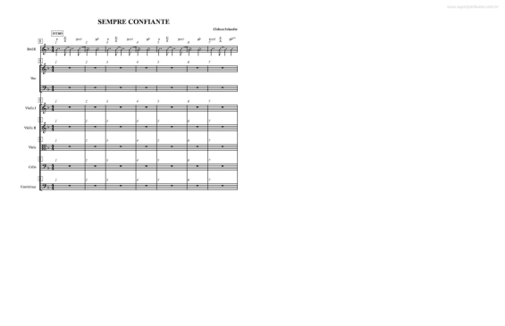 Partitura da música Sempre Confiante