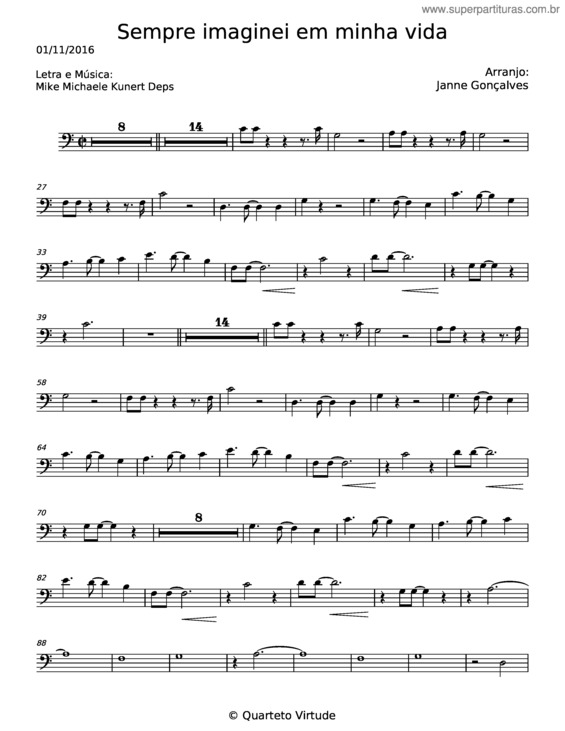 Partitura da música Sempre Imaginei Em Minha Vida v.3