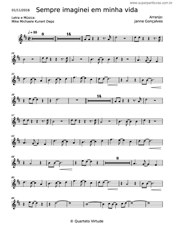 Partitura da música Sempre Imaginei Em Minha Vida v.5