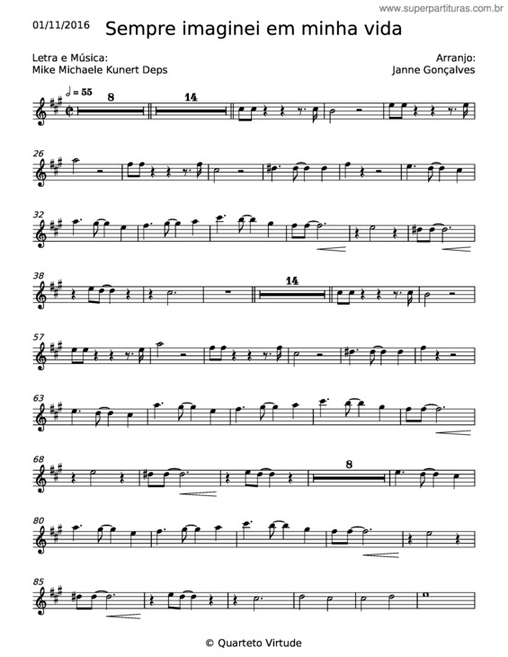 Partitura da música Sempre Imaginei Em Minha Vida v.6