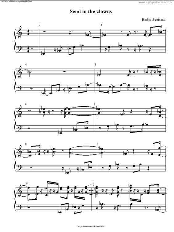 Partitura da música Send In The Clowns v.3