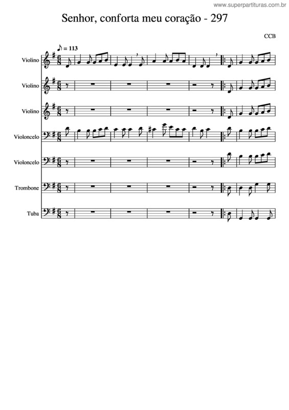 Partitura da música Senhor, Conforta Meu Coração