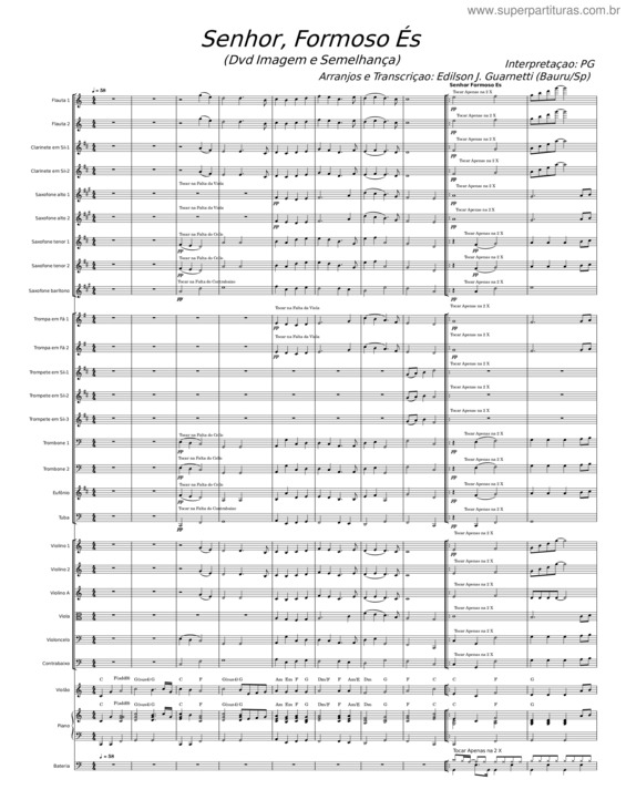 Partitura da música Senhor, Formoso És v.3