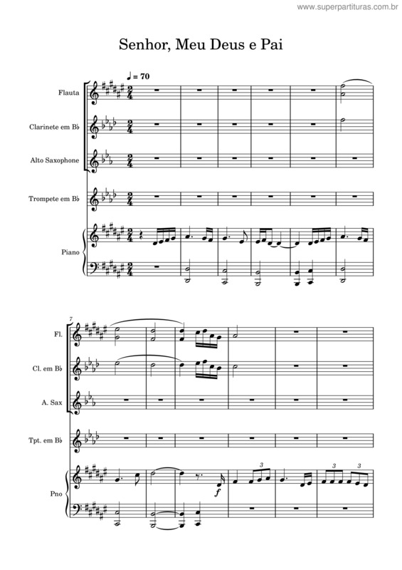 Partitura da música Senhor Meu Deus E Pai