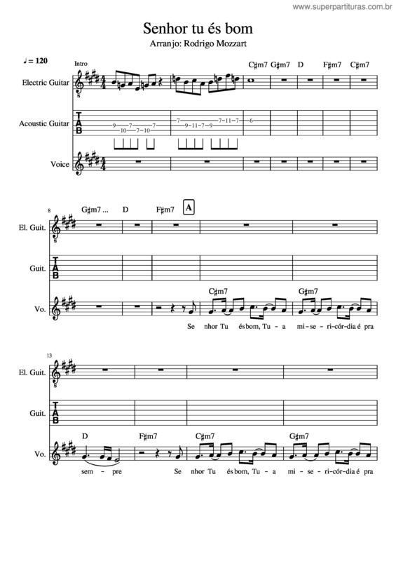 Partitura da música Senhot Tu És Bom