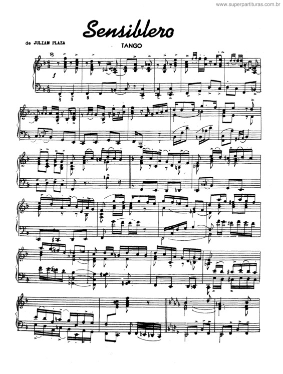 Partitura da música Sensiblero