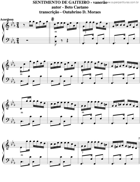 Partitura da música Sentimento De Gaiteiro v.2