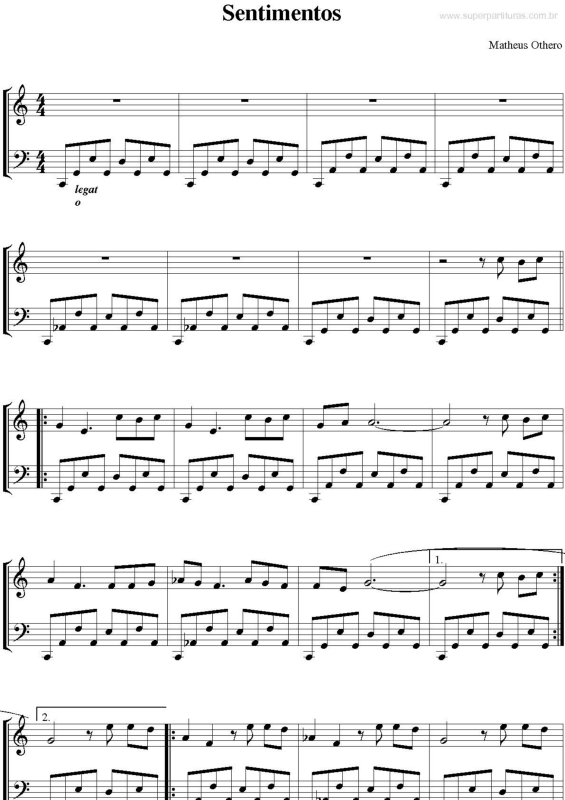 Partitura da música Sentimentos