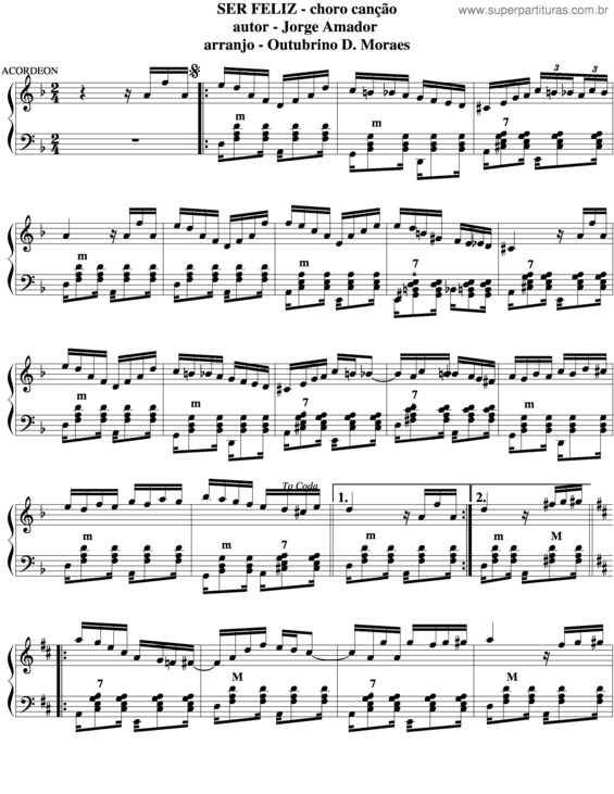 Partitura da música Ser Feliz v.2