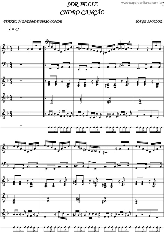 Partitura da música Ser Feliz