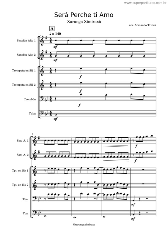 Partitura da música Será Perche Ti Amo v.2