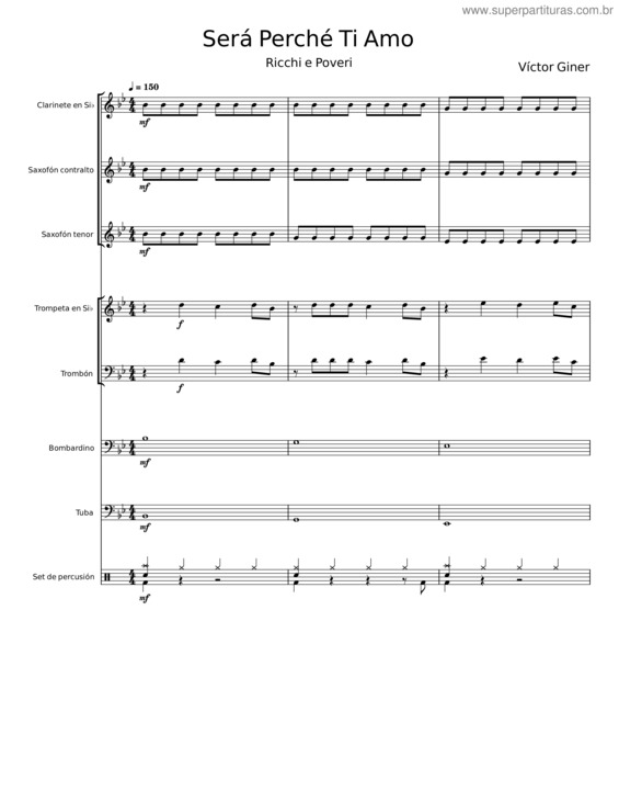 Partitura da música Será Perché Ti Amo