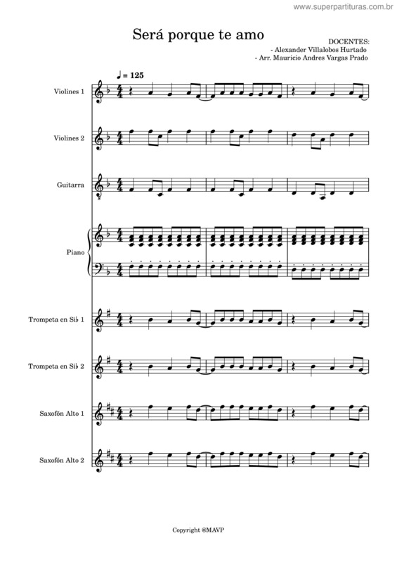 Partitura da música Será Por Que Te Amo