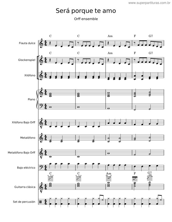 Partitura da música Será Porque Te Amo v.3