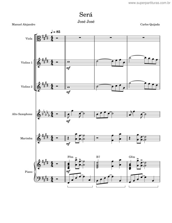 Partitura da música Será v.6