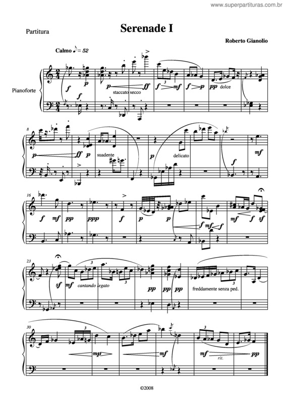 Partitura da música Serenade I