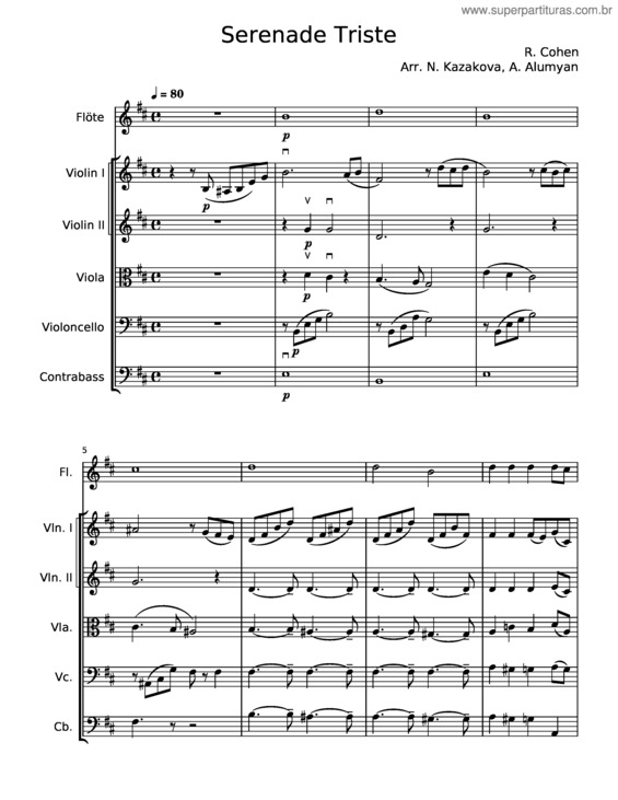 Partitura da música Serenade Triste v.4