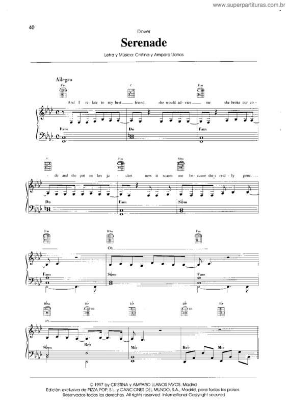 Partitura da música Serenade v.3