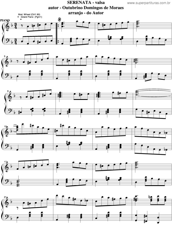 Partitura da música Serenata v.13