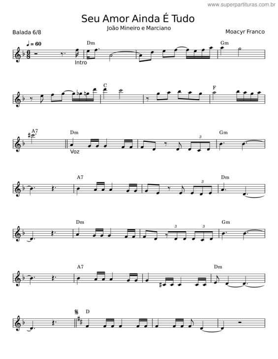 Partitura da música Seu Amor Ainda É Tudo v.2