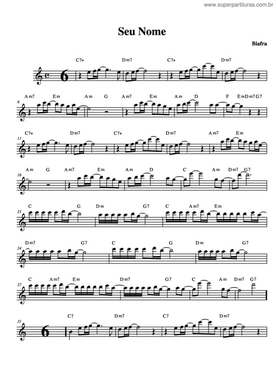 Partitura da música Seu Nome v.4