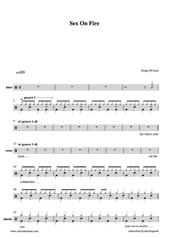 Partitura da música Sex On Fire