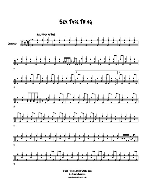 Partitura da música Sex Type Thing