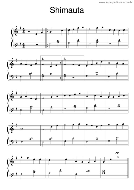 Partitura da música Shimauta