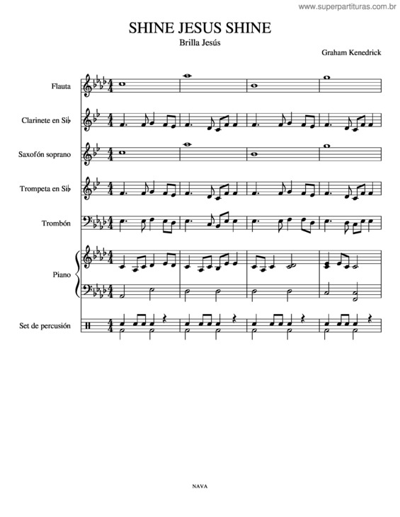 Partitura da música Shine Jesus Shine Small Band Arragment