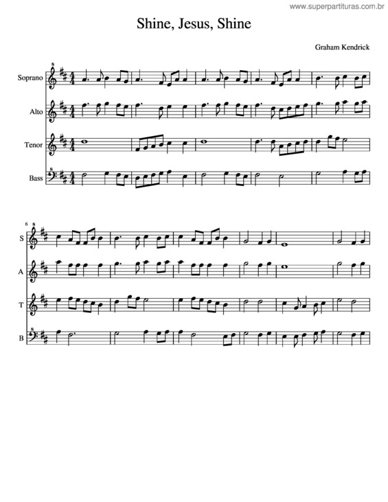 Partitura da música Shine Jesus Shine v.3