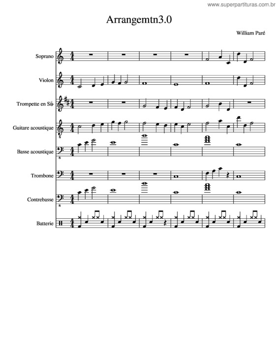 Partitura da música Short Creation