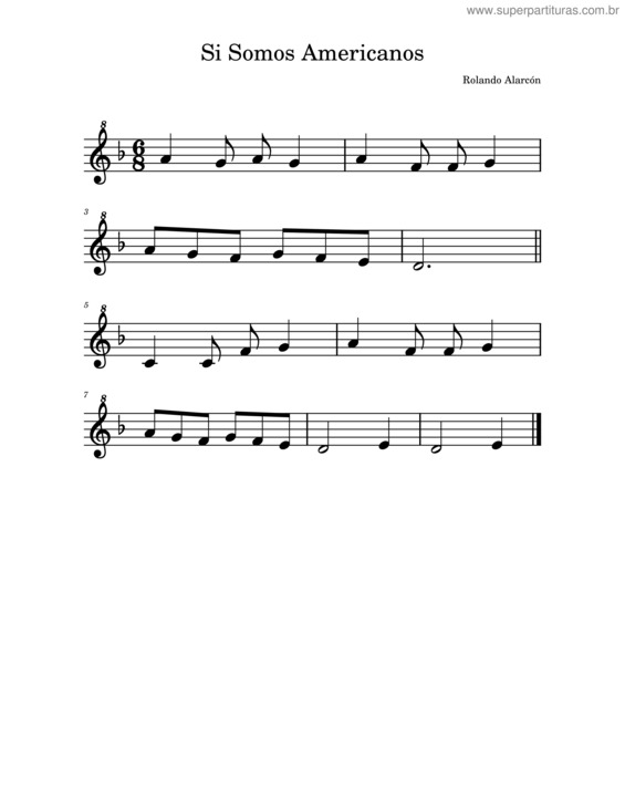 Partitura da música Si Somos Americanos v.2