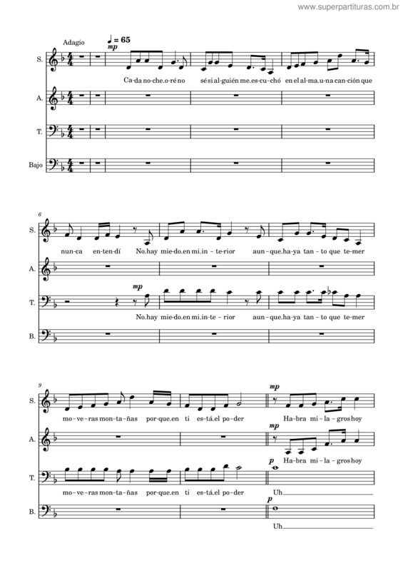 Partitura da música Si Tienes Fe v.2