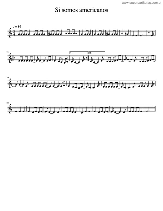 Partitura da música Si_Somos_Americanos Contraalto