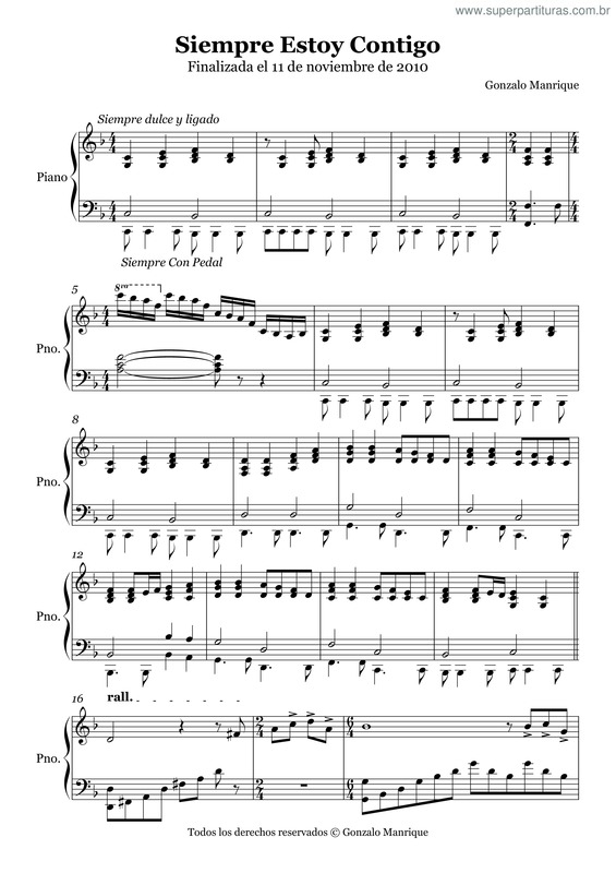 Partitura da música Siempre Estoy Contigo v.2