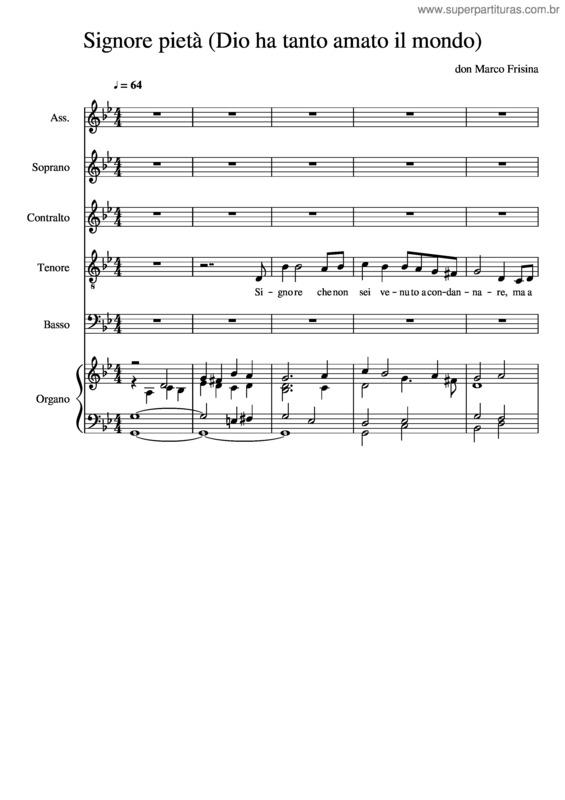 Partitura da música Signore Pietà