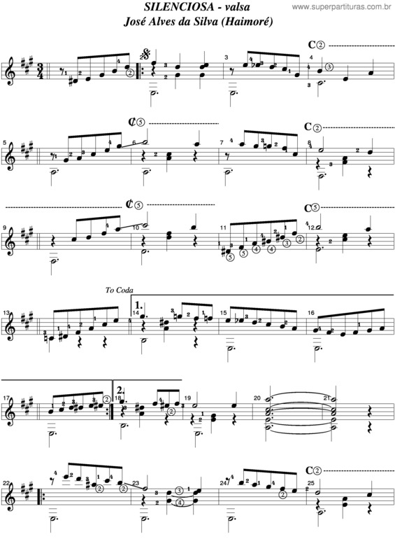 Partitura da música Silenciosa v.2