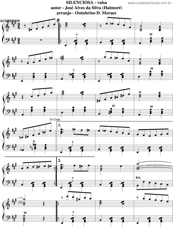 Partitura da música Silenciosa v.3