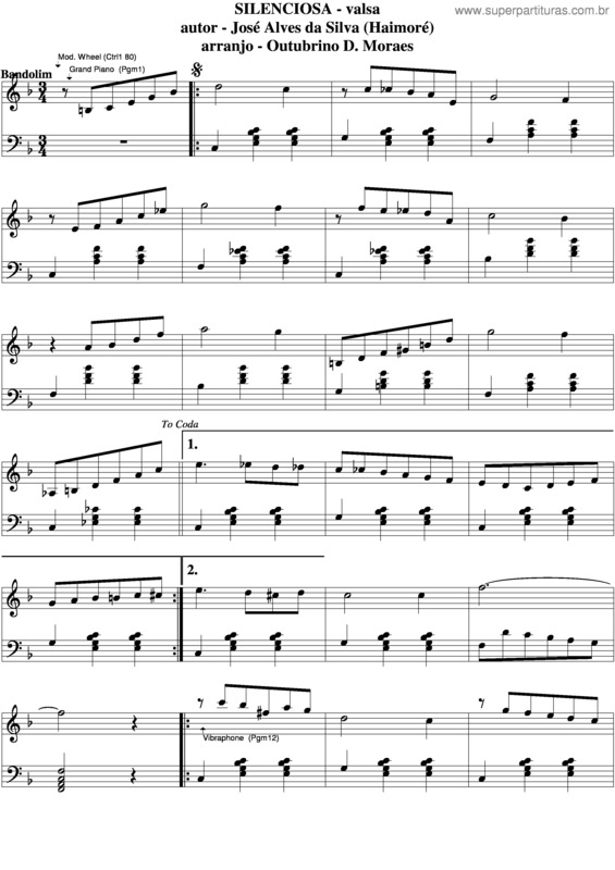 Partitura da música Silenciosa v.5