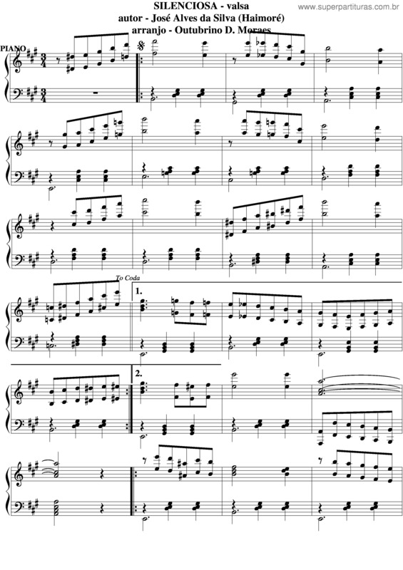 Partitura da música Silenciosa v.6