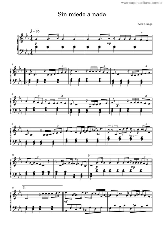 Partitura da música Sin Miedo A Nada v.2