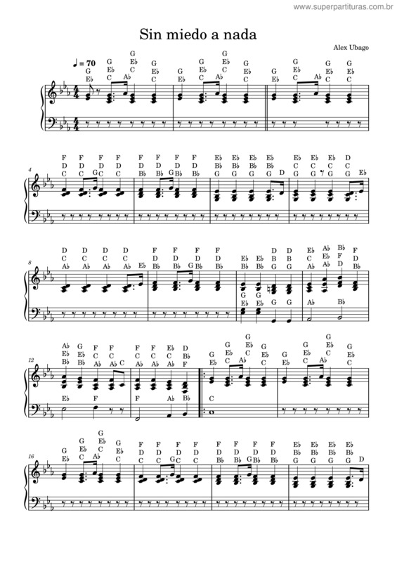 Partitura da música Sin Miedo A Nada