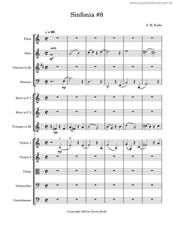 Partitura da música Sinfonia #8