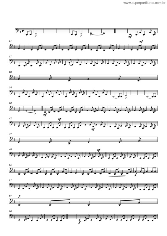 Partitura da música Sinfonia Africana  – Paulo Tuba Sinfonia Africana